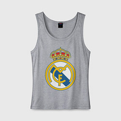 Майка женская хлопок Real Madrid FC, цвет: меланж