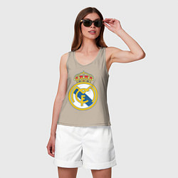 Майка женская хлопок Real Madrid FC, цвет: миндальный — фото 2