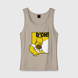 Майка женская хлопок Homer D'OH!, цвет: миндальный