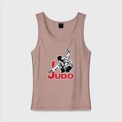 Майка женская хлопок Judo Master, цвет: пыльно-розовый