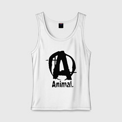 Майка женская хлопок Animal Logo, цвет: белый