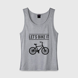 Майка женская хлопок Lets bike it, цвет: меланж