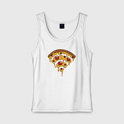 Майка женская хлопок Wi-Fi Pizza, цвет: белый