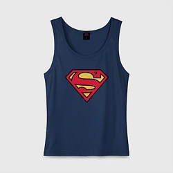Майка женская хлопок Superman logo, цвет: тёмно-синий