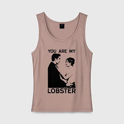 Майка женская хлопок You are My Lobster, цвет: пыльно-розовый