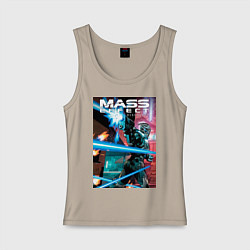 Майка женская хлопок Mass effect, цвет: миндальный