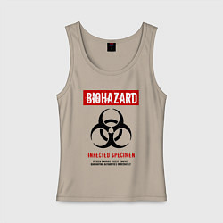 Майка женская хлопок Biohazard, цвет: миндальный