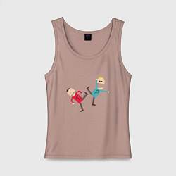 Майка женская хлопок South Park Терренс и Филлип, цвет: пыльно-розовый