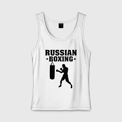 Майка женская хлопок Russian Boxing, цвет: белый