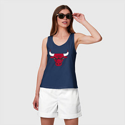Майка женская хлопок Chicago Bulls, цвет: тёмно-синий — фото 2
