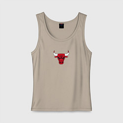 Майка женская хлопок CHICAGO BULLS, цвет: миндальный