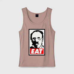 Майка женская хлопок Ганнибал Лектор, цвет: пыльно-розовый