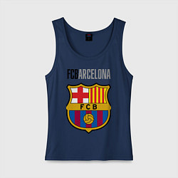 Майка женская хлопок Barcelona FC, цвет: тёмно-синий