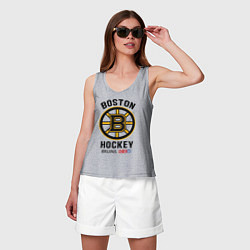 Майка женская хлопок BOSTON BRUINS NHL, цвет: меланж — фото 2