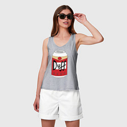 Майка женская хлопок Duff Beer, цвет: меланж — фото 2