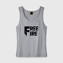 Майка женская хлопок Free Fire big logo, цвет: меланж