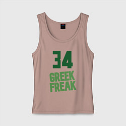 Майка женская хлопок Greek Freak 34, цвет: пыльно-розовый