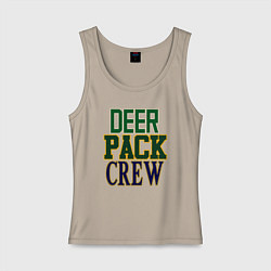 Майка женская хлопок Deer Pack Crew, цвет: миндальный