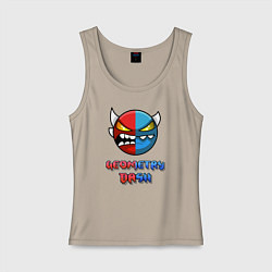 Майка женская хлопок Geometry Dash, цвет: миндальный