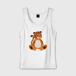 Майка женская хлопок Fat Tiger, цвет: белый
