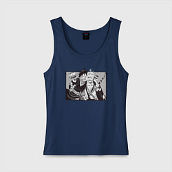 Майка женская хлопок Луффи и Зоро вместе, цвет: тёмно-синий