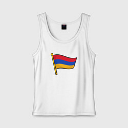 Майка женская хлопок Флаг Армении, цвет: белый