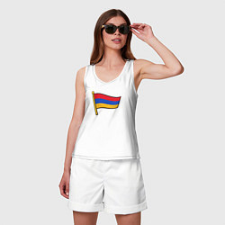 Майка женская хлопок Флаг Армении, цвет: белый — фото 2