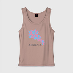 Майка женская хлопок Люблю Армению, цвет: пыльно-розовый