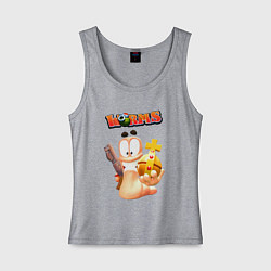 Майка женская хлопок Worms-3D, цвет: меланж