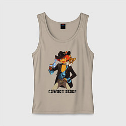 Майка женская хлопок Edward Ein, цвет: миндальный