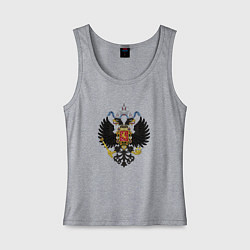 Майка женская хлопок Черный орел Российской империи, цвет: меланж