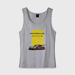 Майка женская хлопок Porsche Carrera 4S Motorsport, цвет: меланж