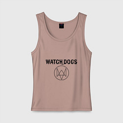 Майка женская хлопок Watch Dogs, цвет: пыльно-розовый