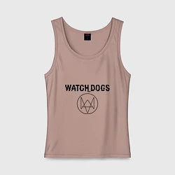 Майка женская хлопок Watch Dogs, цвет: пыльно-розовый