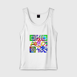 Майка женская хлопок Color QR, цвет: белый