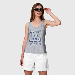 Майка женская хлопок Los Angeles Dodgers - baseball team, цвет: меланж — фото 2