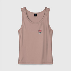 Майка женская хлопок ФК ХИМКИ большой логотип на спине, цвет: пыльно-розовый