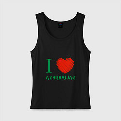 Майка женская хлопок Love Azerbaijan, цвет: черный