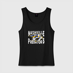 Майка женская хлопок Nashville Predators, Нэшвилл Предаторз, цвет: черный