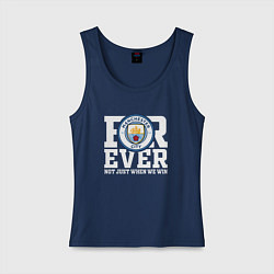 Майка женская хлопок Manchester City FOREVER NOT JUST WHEN WE WIN Манче, цвет: тёмно-синий