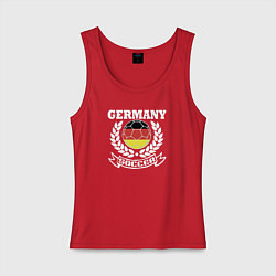 Майка женская хлопок Футбол Германия, цвет: красный