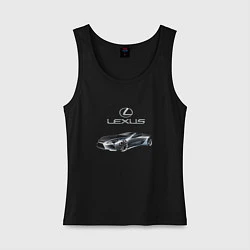 Майка женская хлопок Lexus Motorsport, цвет: черный