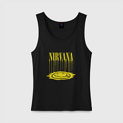 Майка женская хлопок Nirvana Логотип Нирвана, цвет: черный
