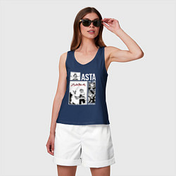 Майка женская хлопок Asta art, цвет: тёмно-синий — фото 2