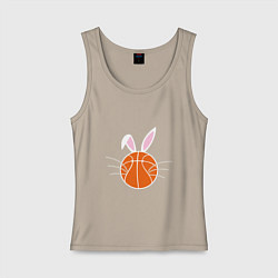 Майка женская хлопок Basketball Bunny, цвет: миндальный