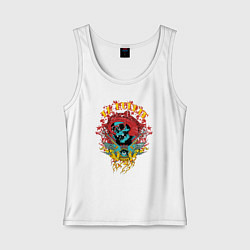 Майка женская хлопок La muerte santa muerte, цвет: белый