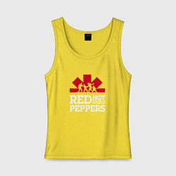 Майка женская хлопок RHCP Logo Red Hot Chili Peppers Logo, цвет: желтый