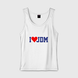 Майка женская хлопок I love JDM!, цвет: белый