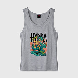 Майка женская хлопок Лернейская гидра и Геракл Hydra versus Hercules, цвет: меланж