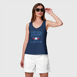 Майка женская хлопок TOP GUN Academy Class of 85, цвет: тёмно-синий — фото 2